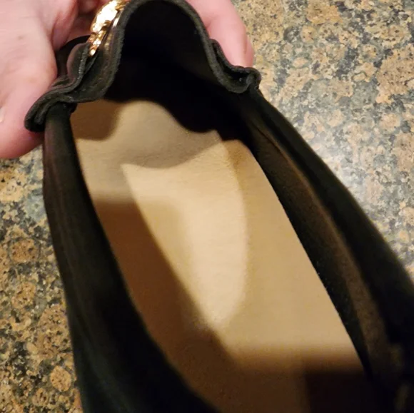 Toddler Black Leather Loafers, Size 27 - Picture 6 of 9